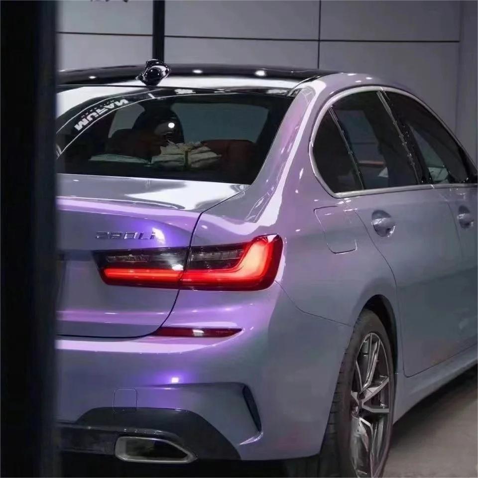 Gloss Metallic Chameleon Candy Grey Purple Car Vinyl Wrap PET review Unique 03