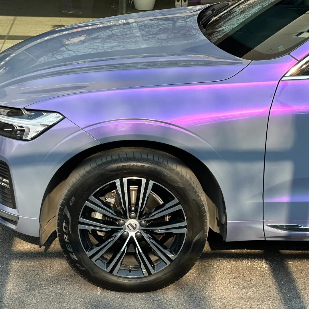 Gloss Metallic Chameleon Candy Grey Purple Car Vinyl Wrap PET review Matech 02