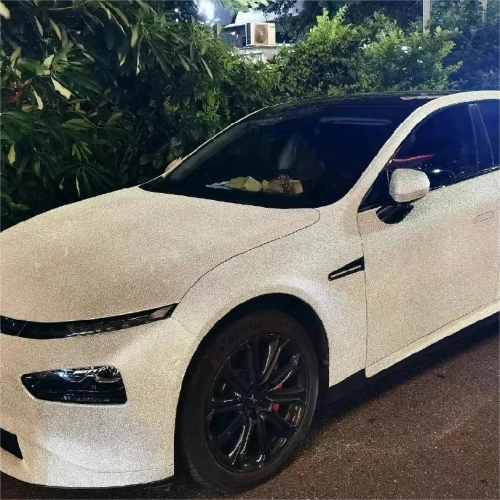 Matte Diamond Glitter Silver Car Vinyl Wrap reviewed by