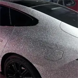 Matte Diamond Glitter Silver Car Vinyl Wrap review Dispaly 02