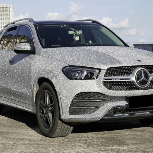 Matte Diamond Glitter Silver Car Vinyl Wrap review 