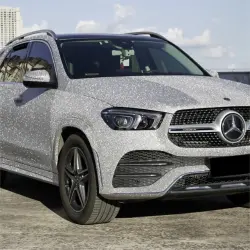 Matte Diamond Glitter Silver Car Vinyl Wrap review Silver 01