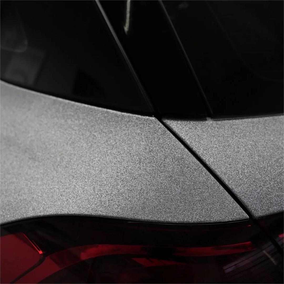 Matte Diamond Glitter Silver Car Vinyl Wrap review Silver 05