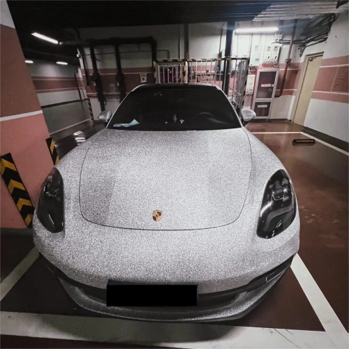 Matte Diamond Glitter Silver Car Vinyl Wrap reviewed by