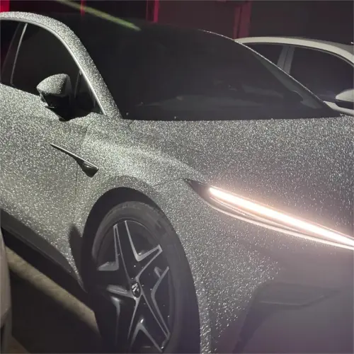 Matte Diamond Glitter Silver Car Vinyl Wrap review 