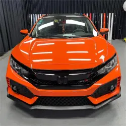 Gloss Crystal Orange Car Vinyl Wrap review Heat 02
