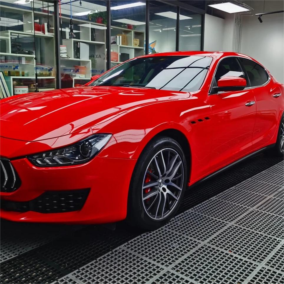 Gloss Ferrari Red Car Vinyl Wrap PET review Surface 00