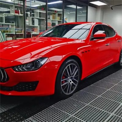 Gloss Ferrari Red Car Vinyl Wrap Sale review Surface 01