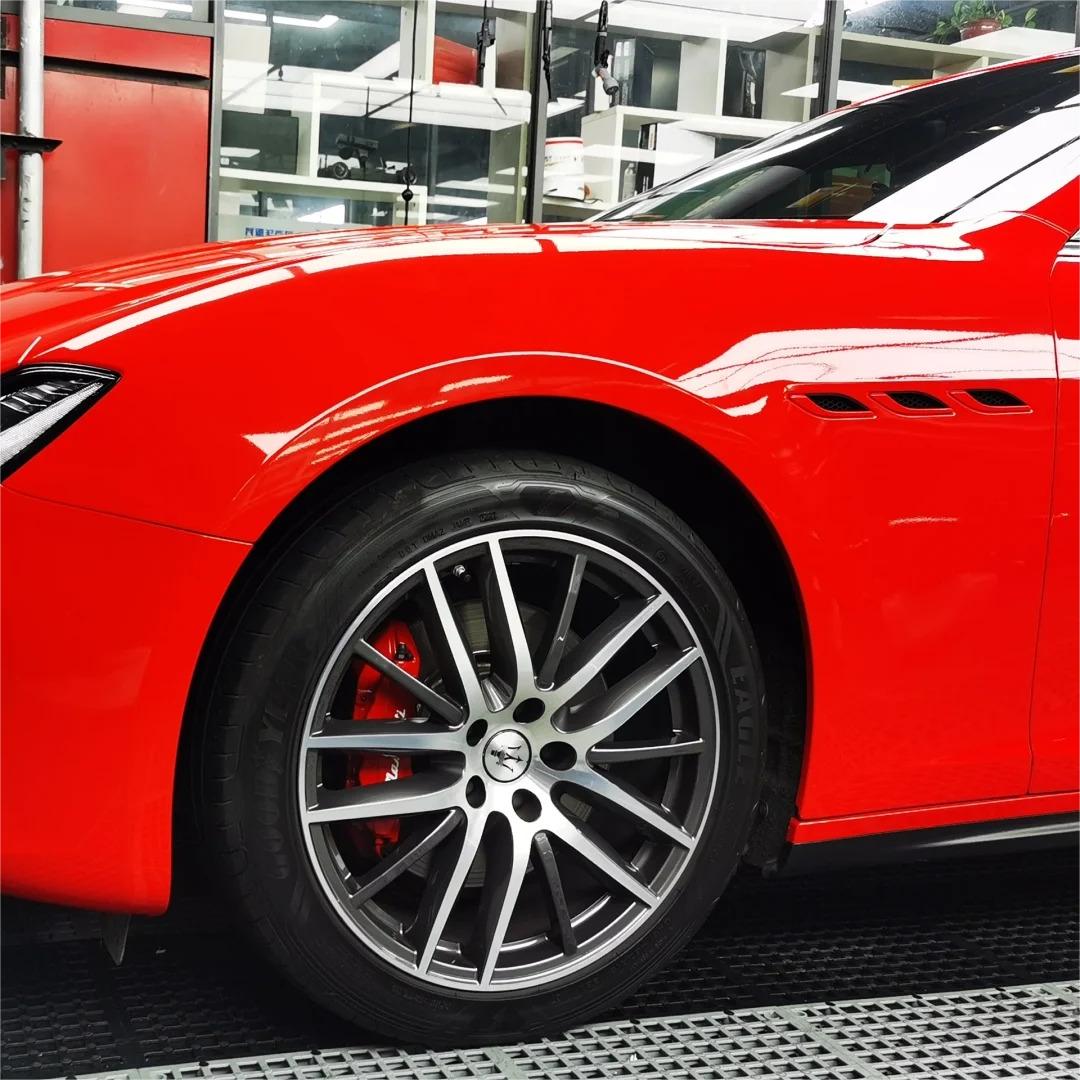 Gloss Ferrari Red Car Vinyl Wrap PET review Surface 01