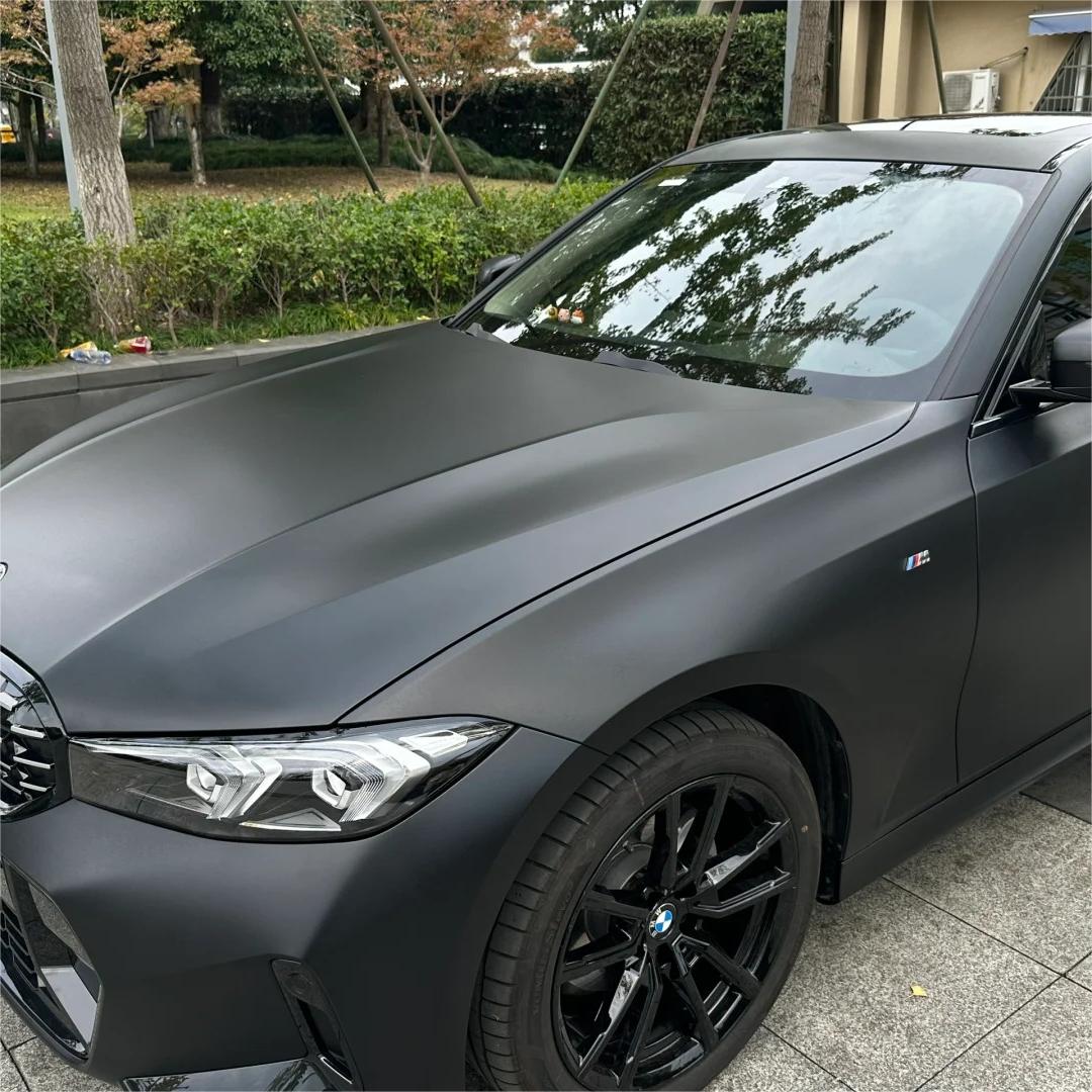 Ultra Matte Black Car Vinyl Wrap Tesla BMW PET review Photos 01
