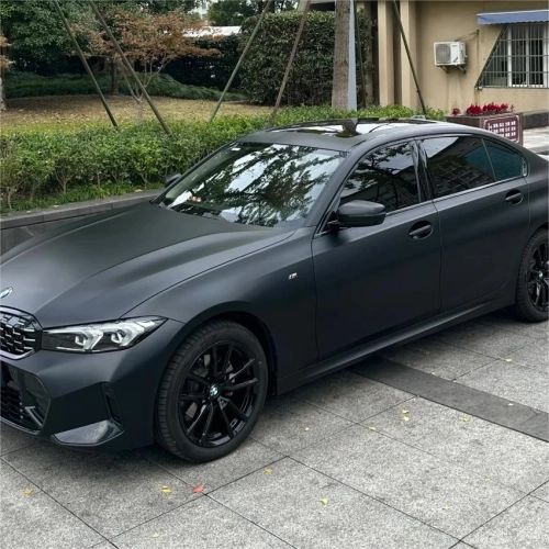 Ultra Matte Black Car Vinyl Wrap Tesla BMW PET reviewed by