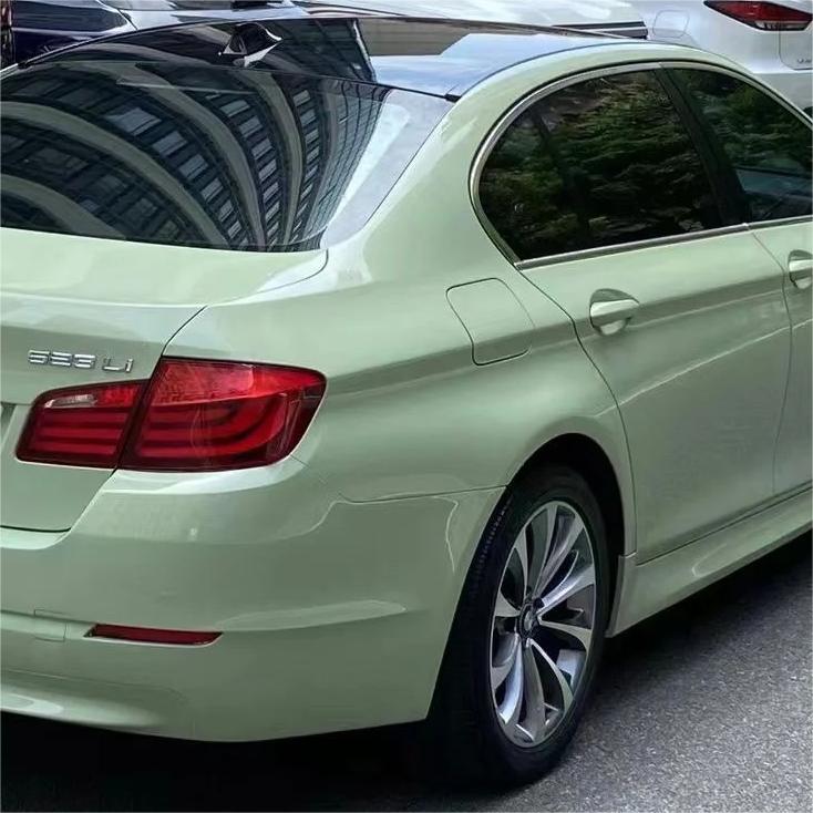 Gloss Light Khaki Green Car Vinyl Wrap PET review Finally 02