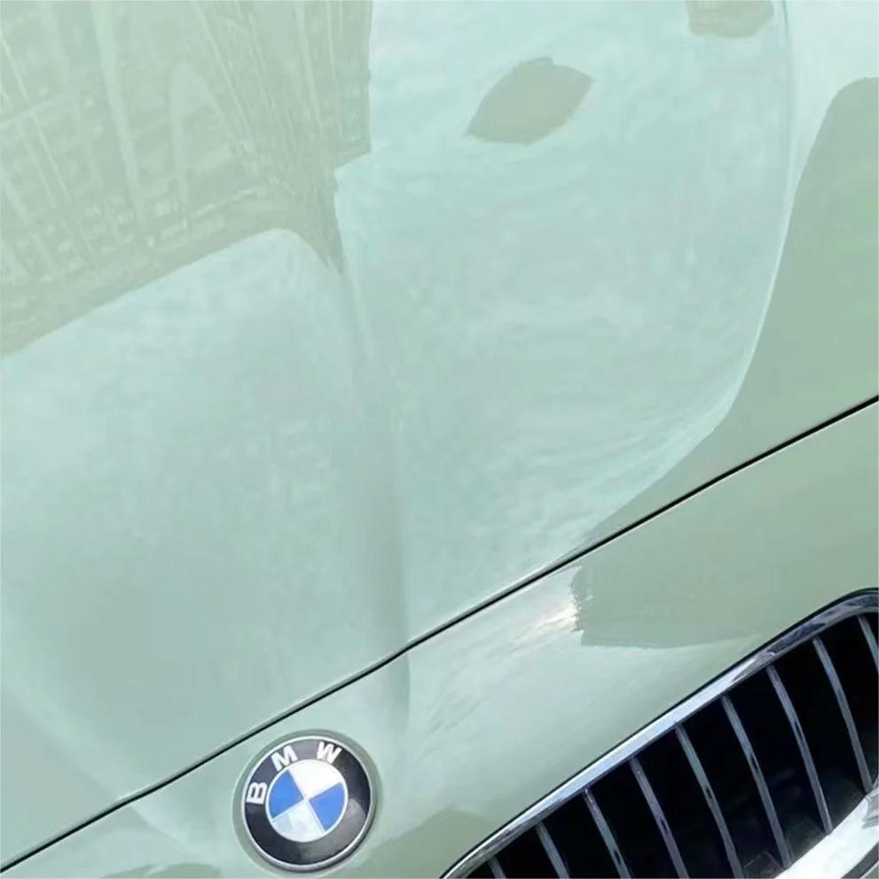 Gloss Light Khaki Green Car Vinyl Wrap PET review Finally 06