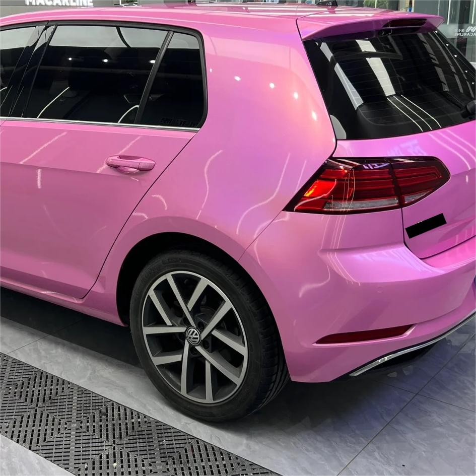 Gloss Metallic Rainbow Laser Pink Car Vinyl Wrap review Week 04