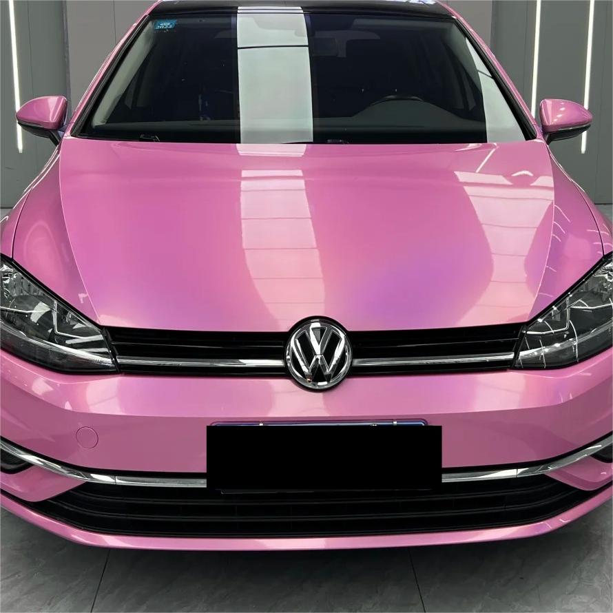 Gloss Metallic Rainbow Laser Pink Car Vinyl Wrap review Week 01