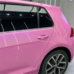 Gloss Metallic Rainbow Laser Pink Car Vinyl Wrap review Week 04