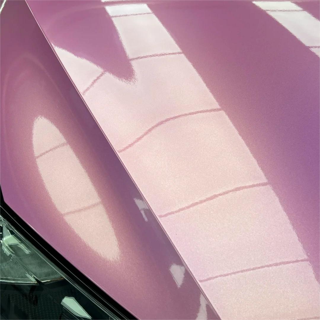 Gloss Metallic Rainbow Laser Pink Car Vinyl Wrap review Blemish 01