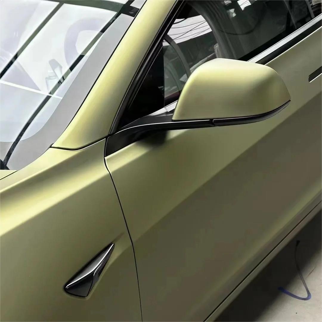 Matte Metallic Lighting Green Car Vinyl Wrap PET review Ensure 01