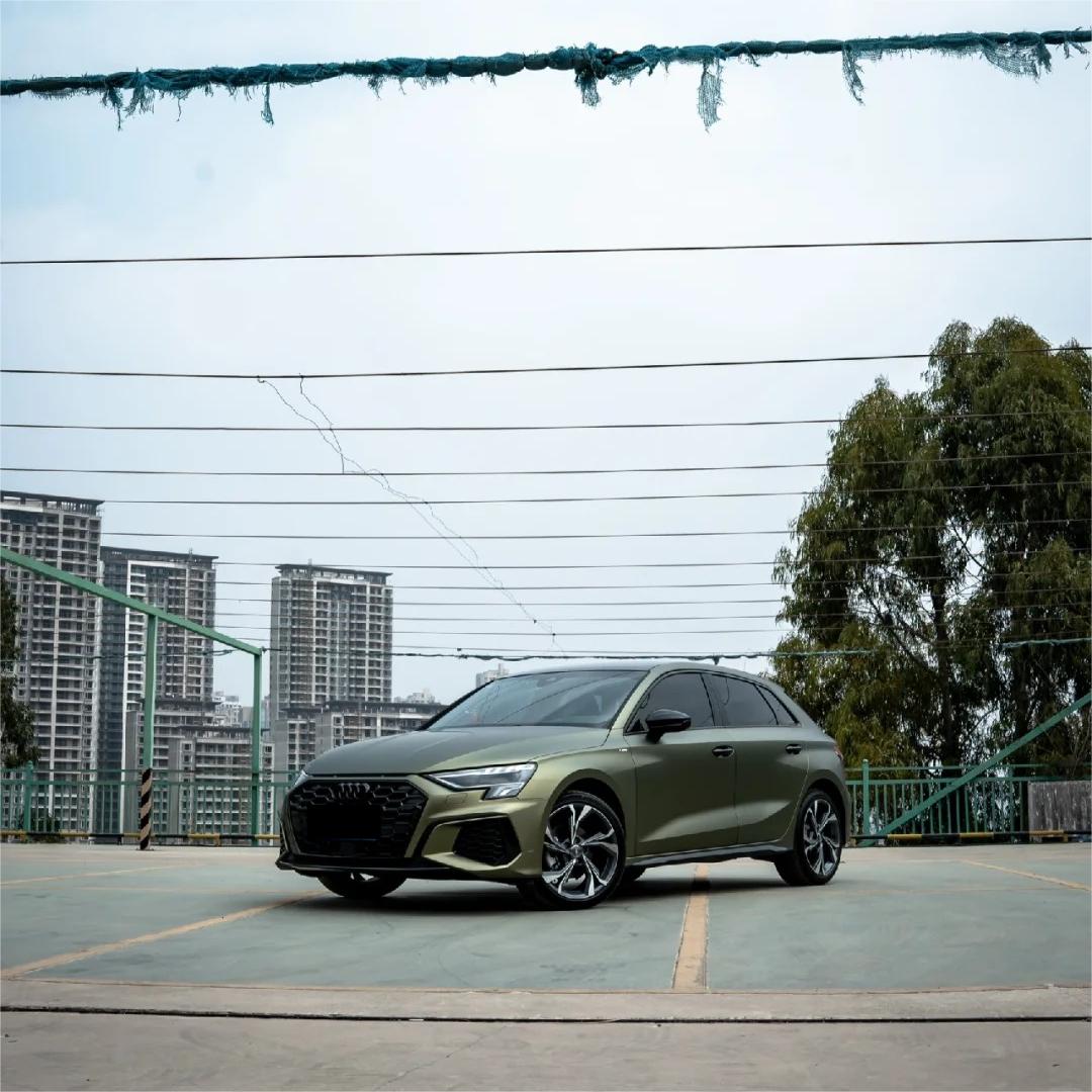 Matte Metallic Lighting Green Car Vinyl Wrap PET review Reasonable 01