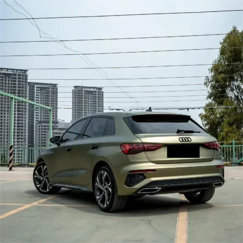 Matte Metallic Lighting Green Car Vinyl Wrap PET review 