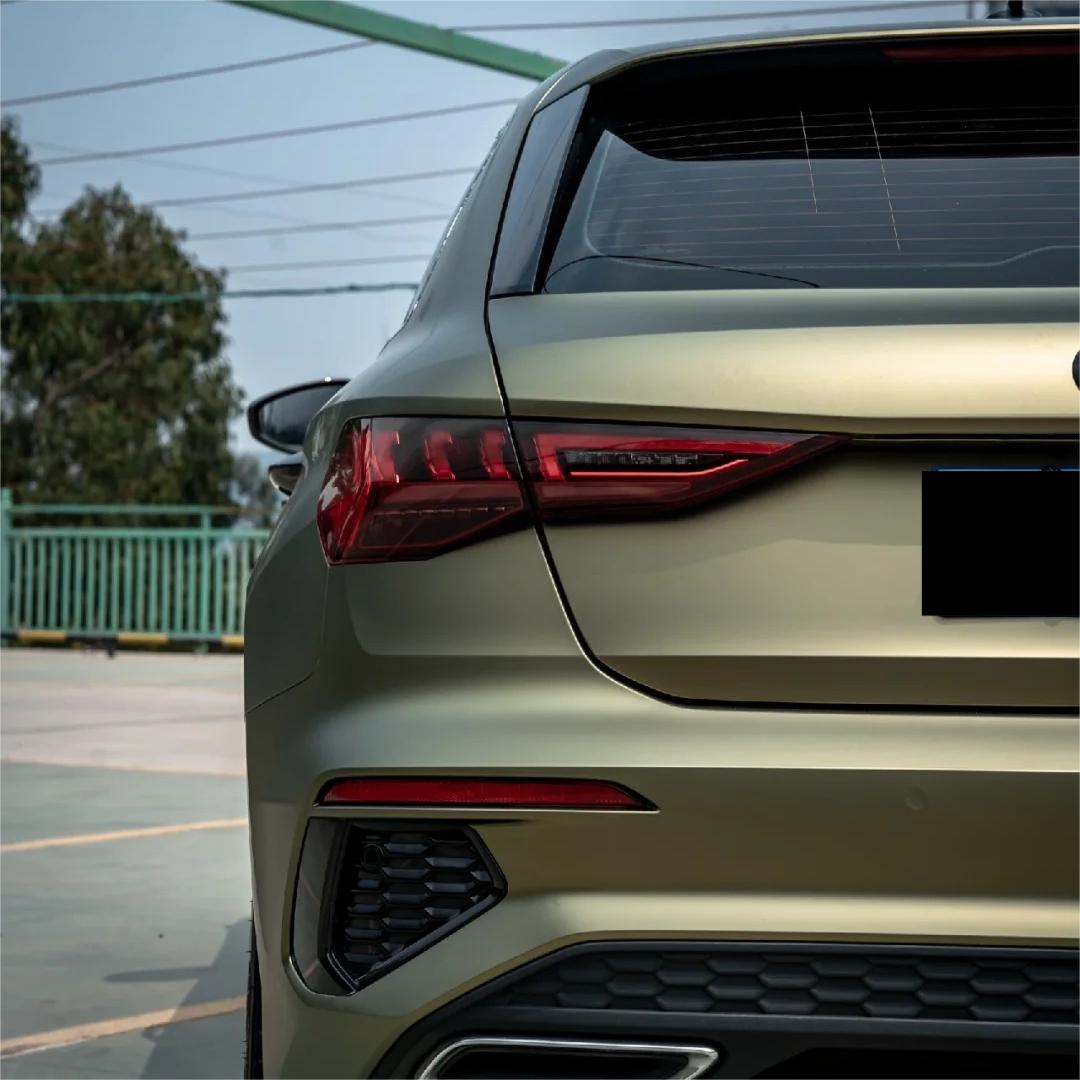 Matte Metallic Lighting Green Car Vinyl Wrap PET review Reasonable 04