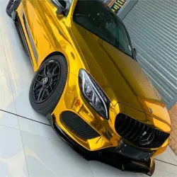 Gloss Mirror Chrome Gold Car Vinyl Wrap  review Photos 01