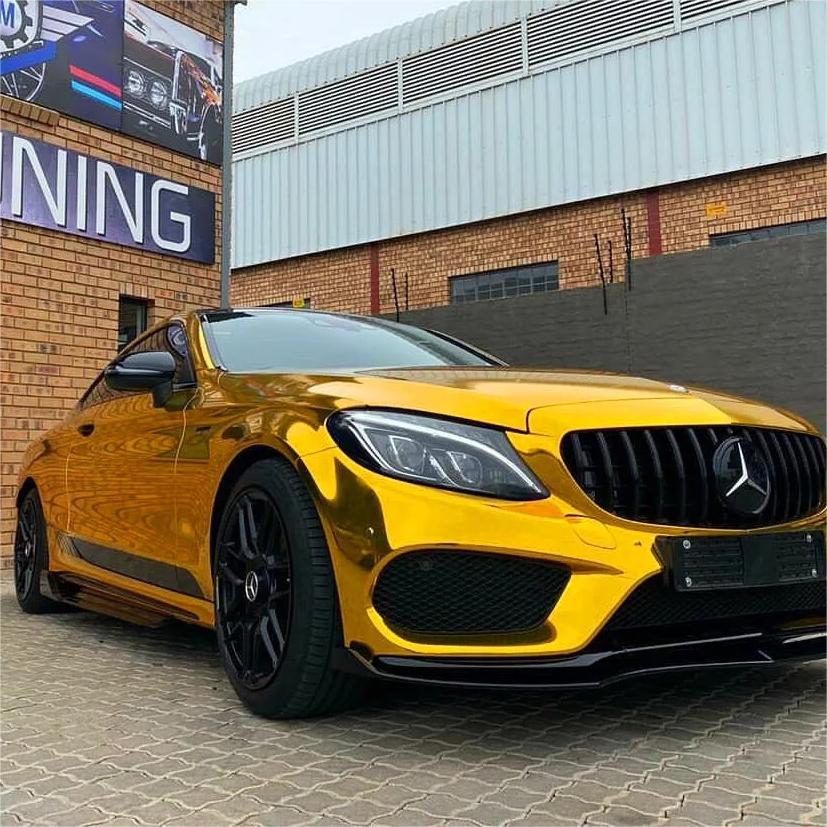 Gloss Mirror Chrome Gold Car Vinyl Wrap  review Photos 02