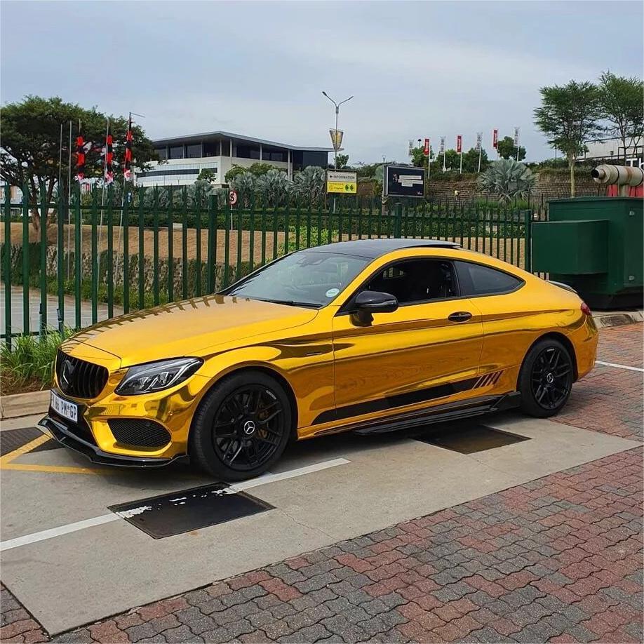 Gloss Mirror Chrome Gold Car Vinyl Wrap  review Photos 03