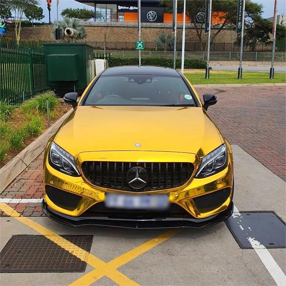 Gloss Mirror Chrome Gold Car Vinyl Wrap  review Photos 04