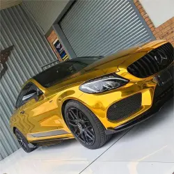 Gloss Mirror Chrome Gold Car Vinyl Wrap  review Photos 06