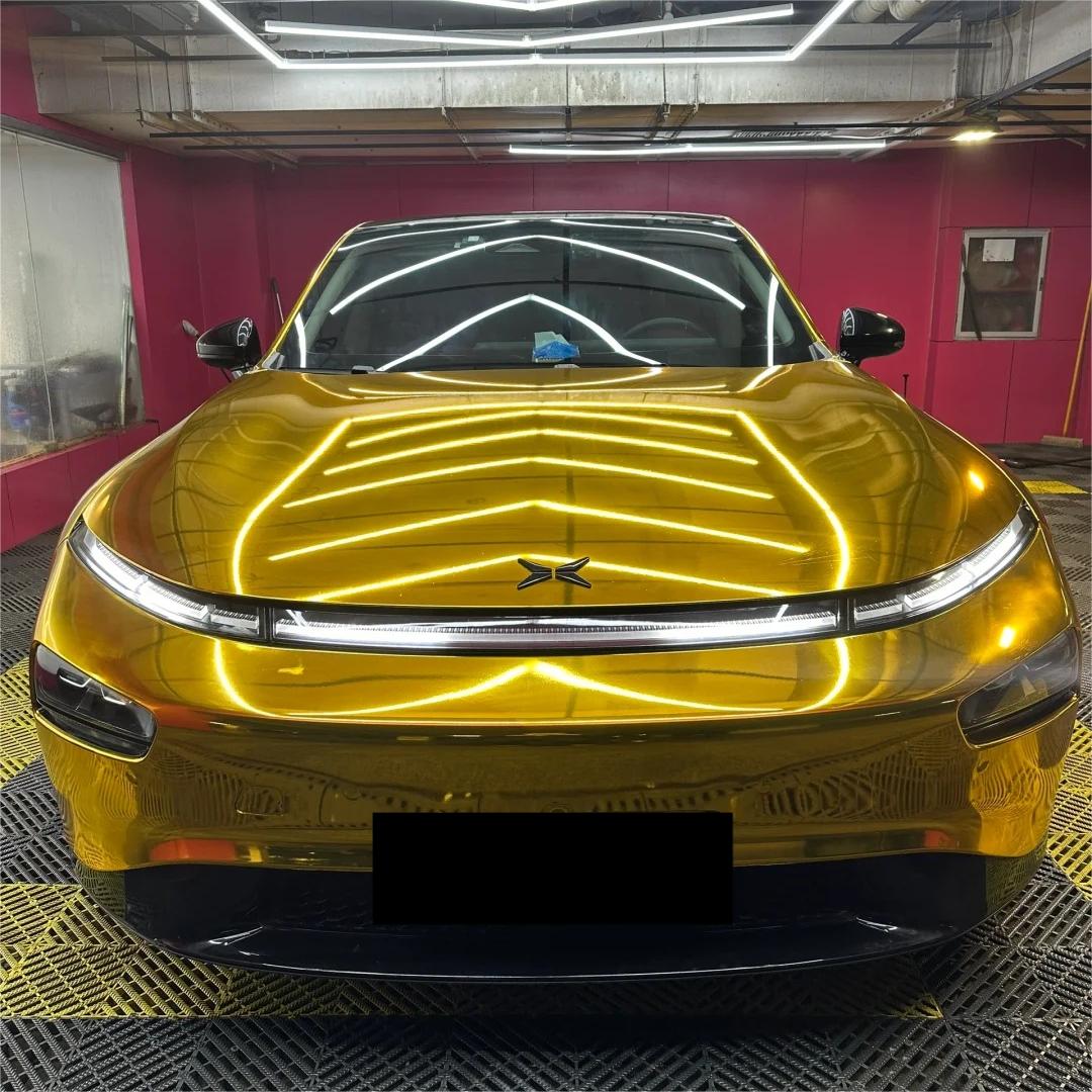 Gloss Mirror Chrome Gold Car Vinyl Wrap  review Effect 00