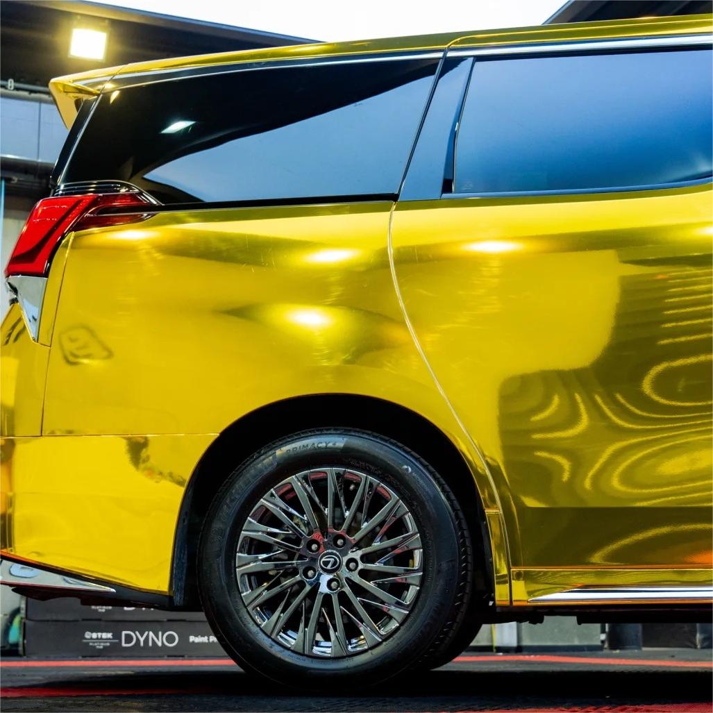 Gloss Mirror Chrome Gold Car Vinyl Wrap  review Chrome 01