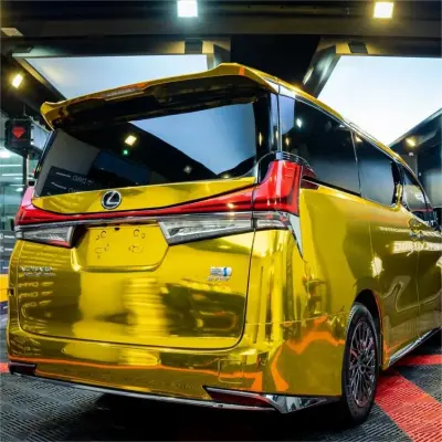 Gloss Mirror Chrome Gold Car Vinyl Wrap  review Chrome 04