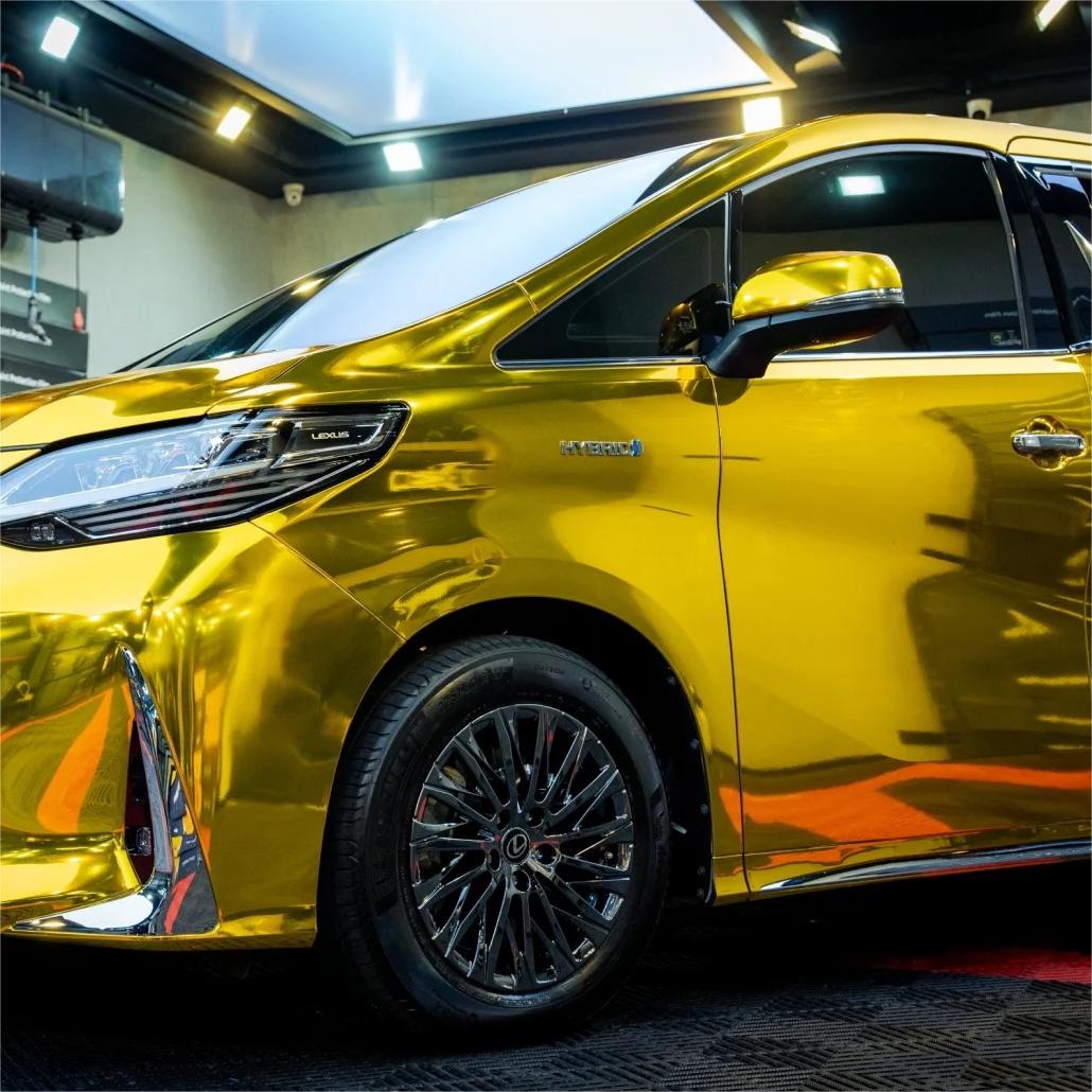 Gloss Mirror Chrome Gold Car Vinyl Wrap  review Chrome 02