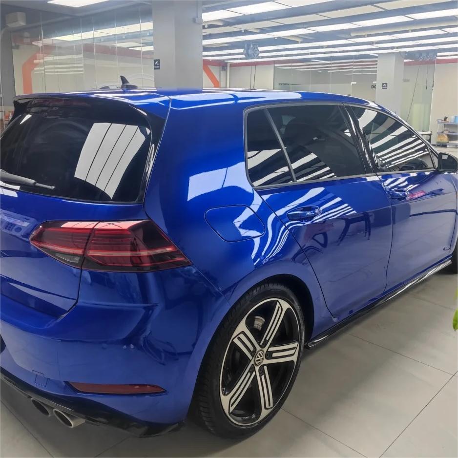 Gloss Metallic Blueberry Car Vinyl Wrap PET review Effect 02