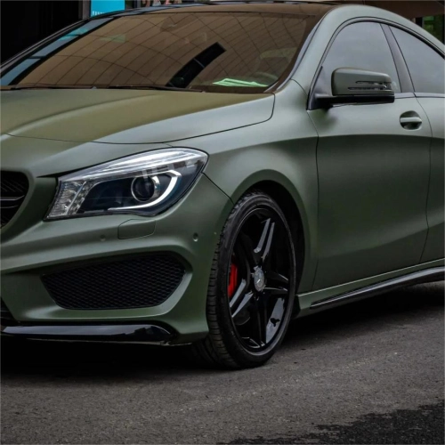 Matte Satin Ceramics Military Green Car Vinyl Wrap PET review 