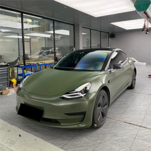 Matte Satin Ceramics Military Green Car Vinyl Wrap PET review 