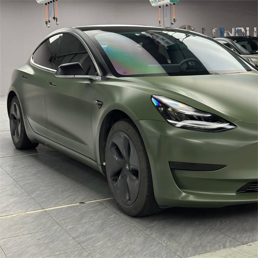 Matte Satin Ceramics Military Green Car Vinyl Wrap review Previous 02