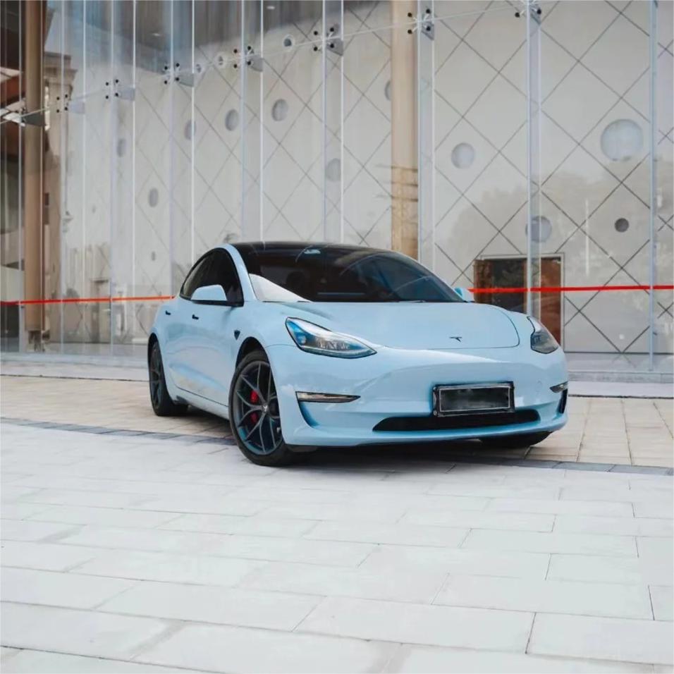 Gloss Meissen Blue Car Vinyl Wrap PET review Blue 00