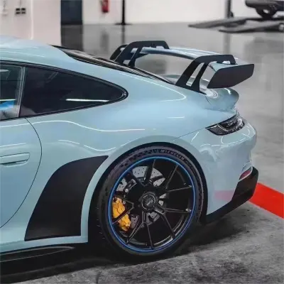 Gloss Meissen Blue Car Vinyl Wrap PET review Right 03