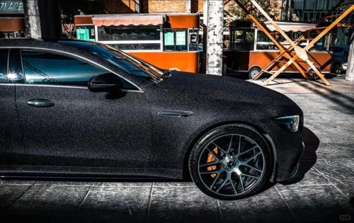 Matte Diamond Glitter Black Car Vinyl Wrap reviewed by