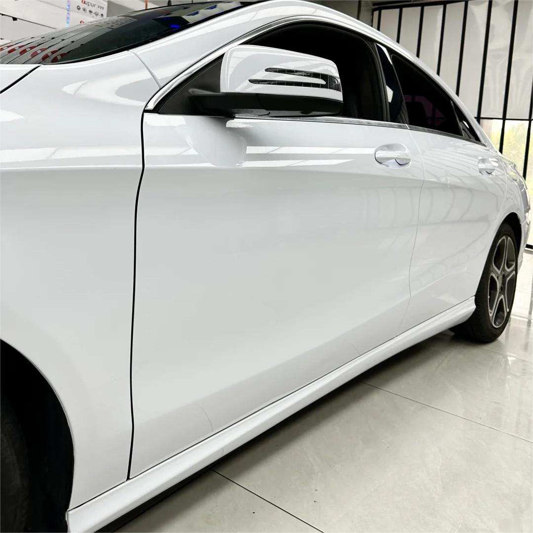 Gloss Crystal White Car Vinyl Wrap  review Photos 03
