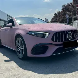 Matte Diamond Glitter Pink Car Vinyl Wrap review Diamond 04