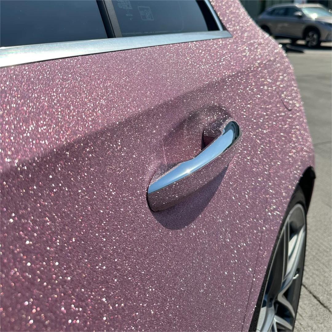 Matte Diamond Glitter Pink Car Vinyl Wrap review Diamond 00