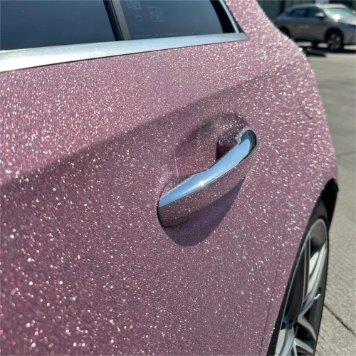 Matte Diamond Glitter Pink Car Vinyl Wrap review 