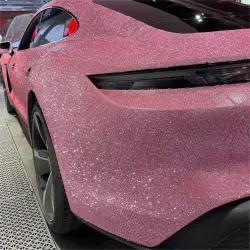 Matte Diamond Glitter Pink Car Vinyl Wrap review Really 02