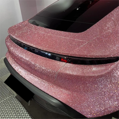 Matte Diamond Glitter Pink Car Vinyl Wrap review 