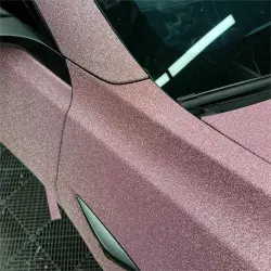 Matte Diamond Glitter Pink Car Vinyl Wrap review Transport 02