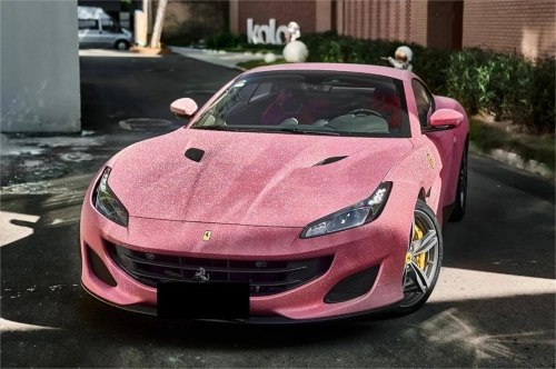 Matte Diamond Glitter Pink Car Vinyl Wrap review 