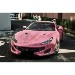 Matte Diamond Glitter Pink Car Vinyl Wrap review Pink 01